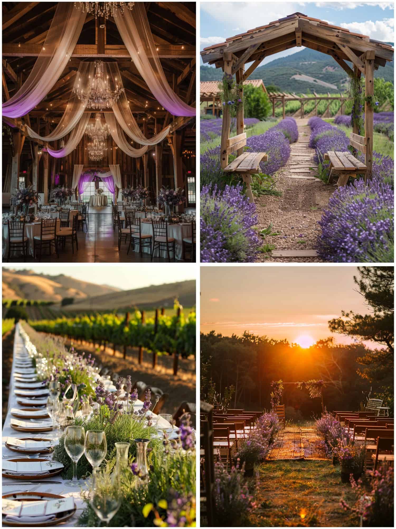 rustic lavender wedding theme ideas for venue