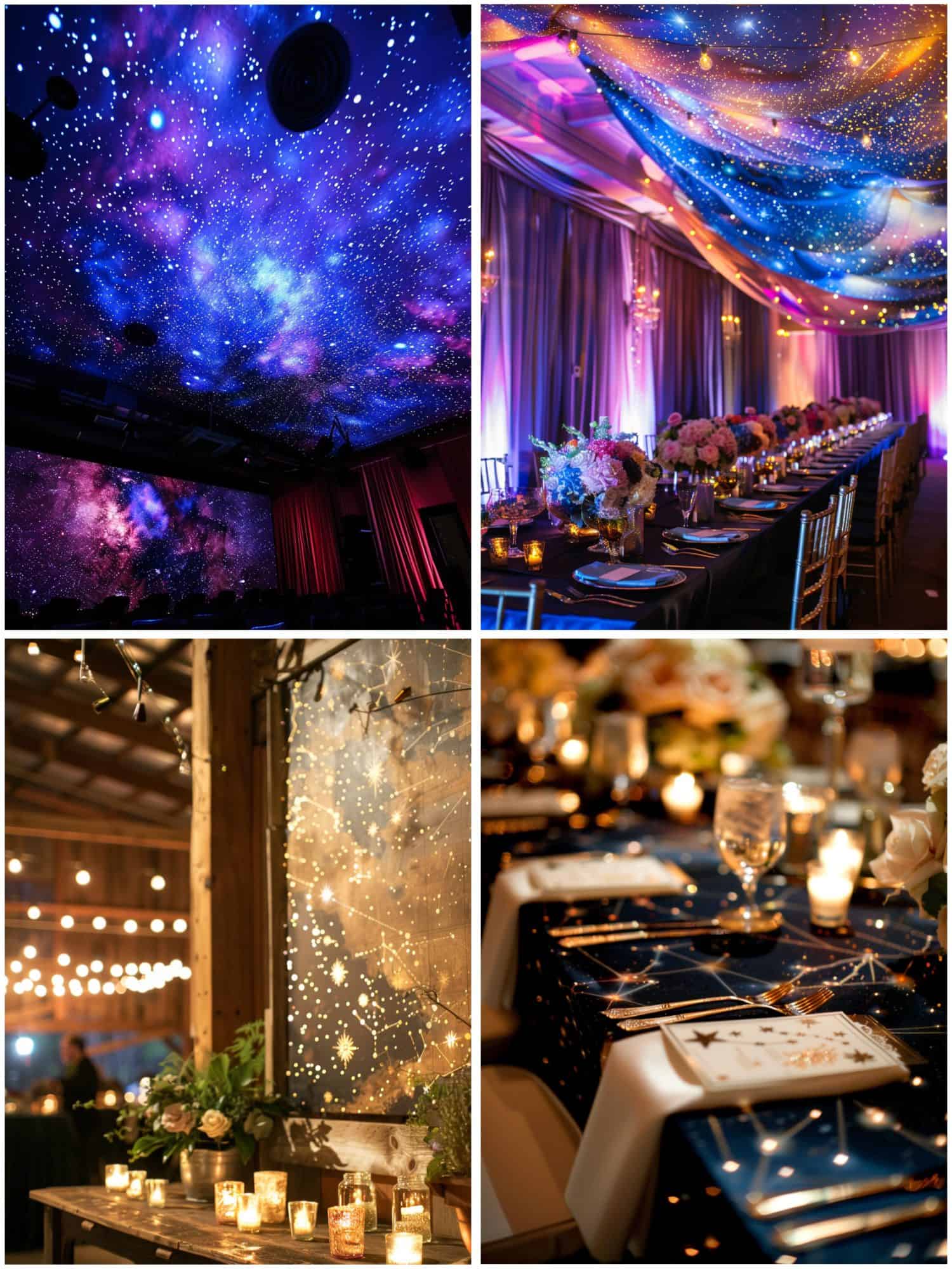 starry night wedding theme ideas for indoor decor