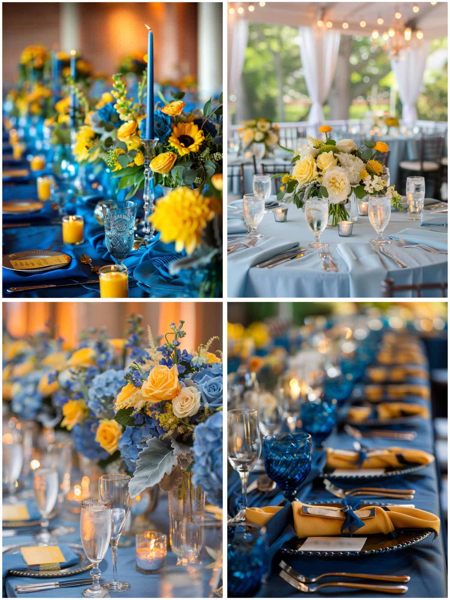 tablescapes in blue and yellow