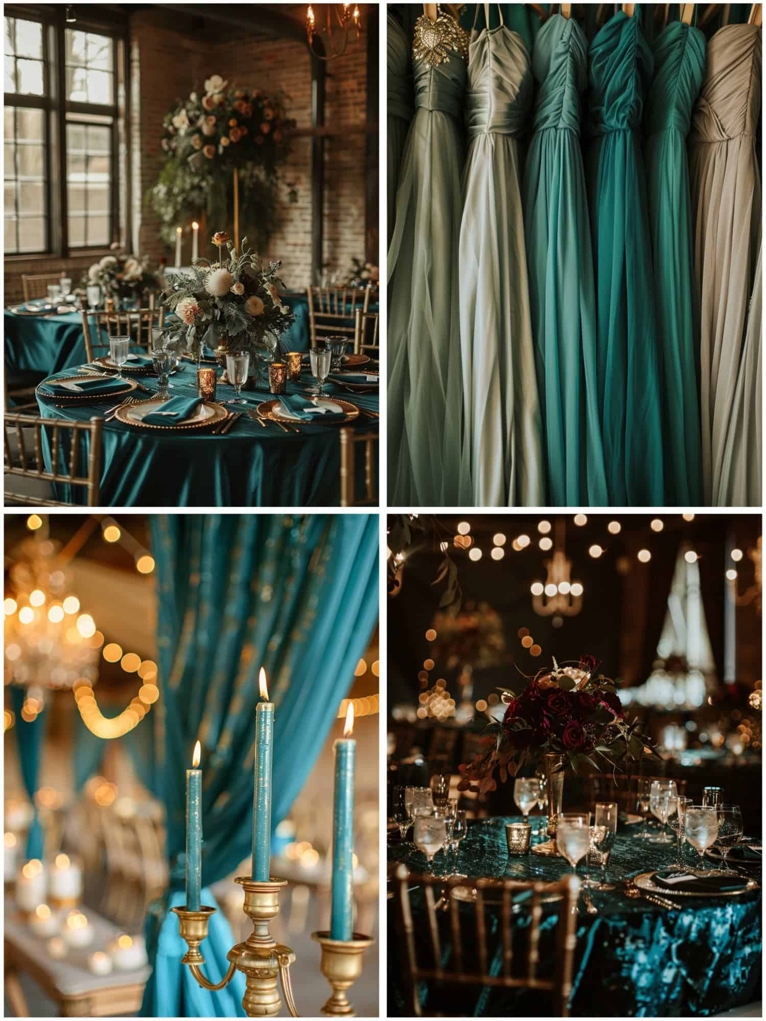 teal and gold wedding theme ideas