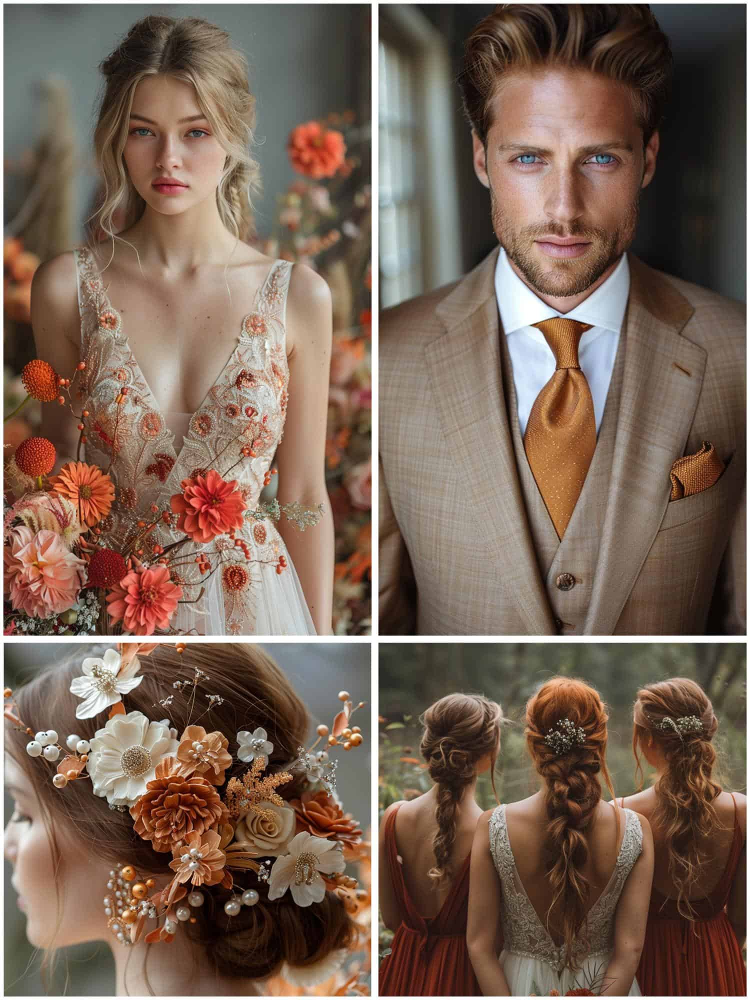 terracotta wedding attire