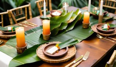 tropical wedding theme ideas for reception tablescape
