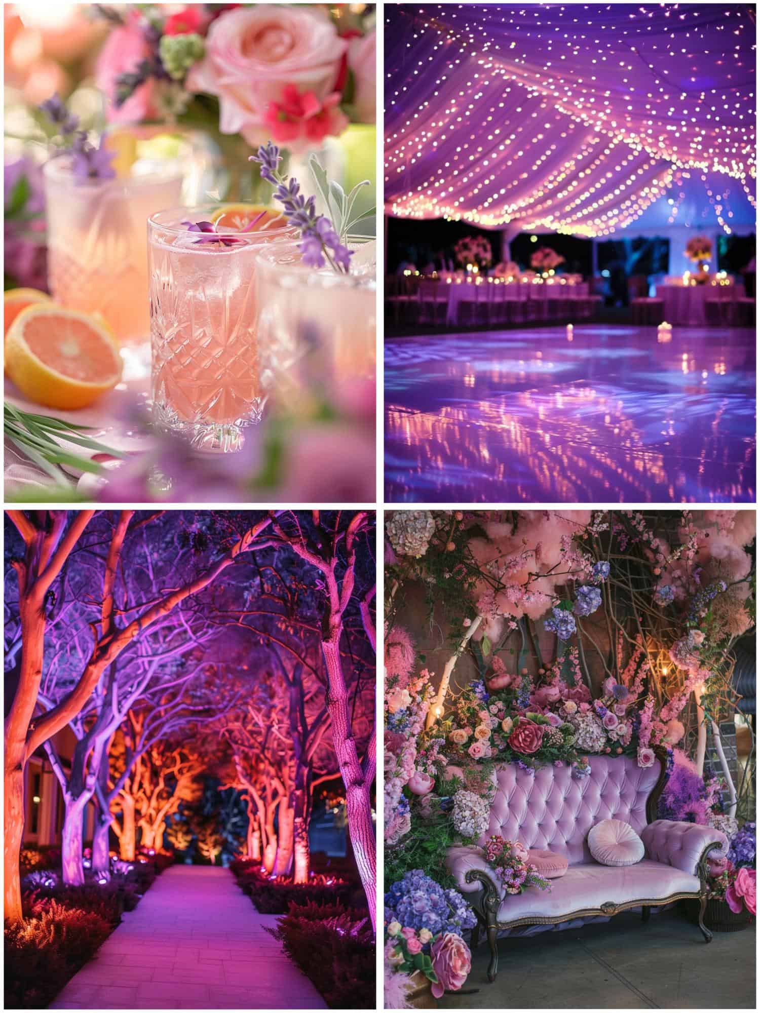 unique pink and purple wedding theme ideas