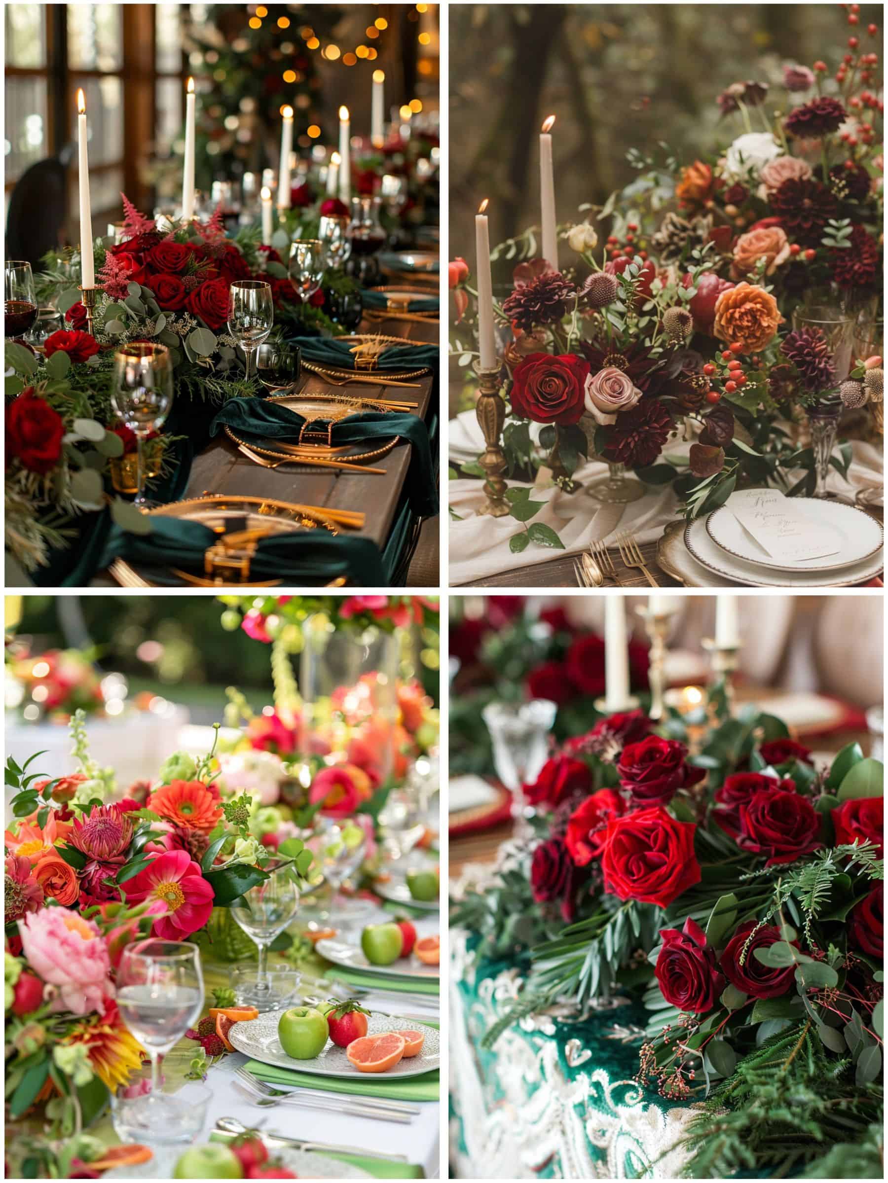 various red and green decor palettes
