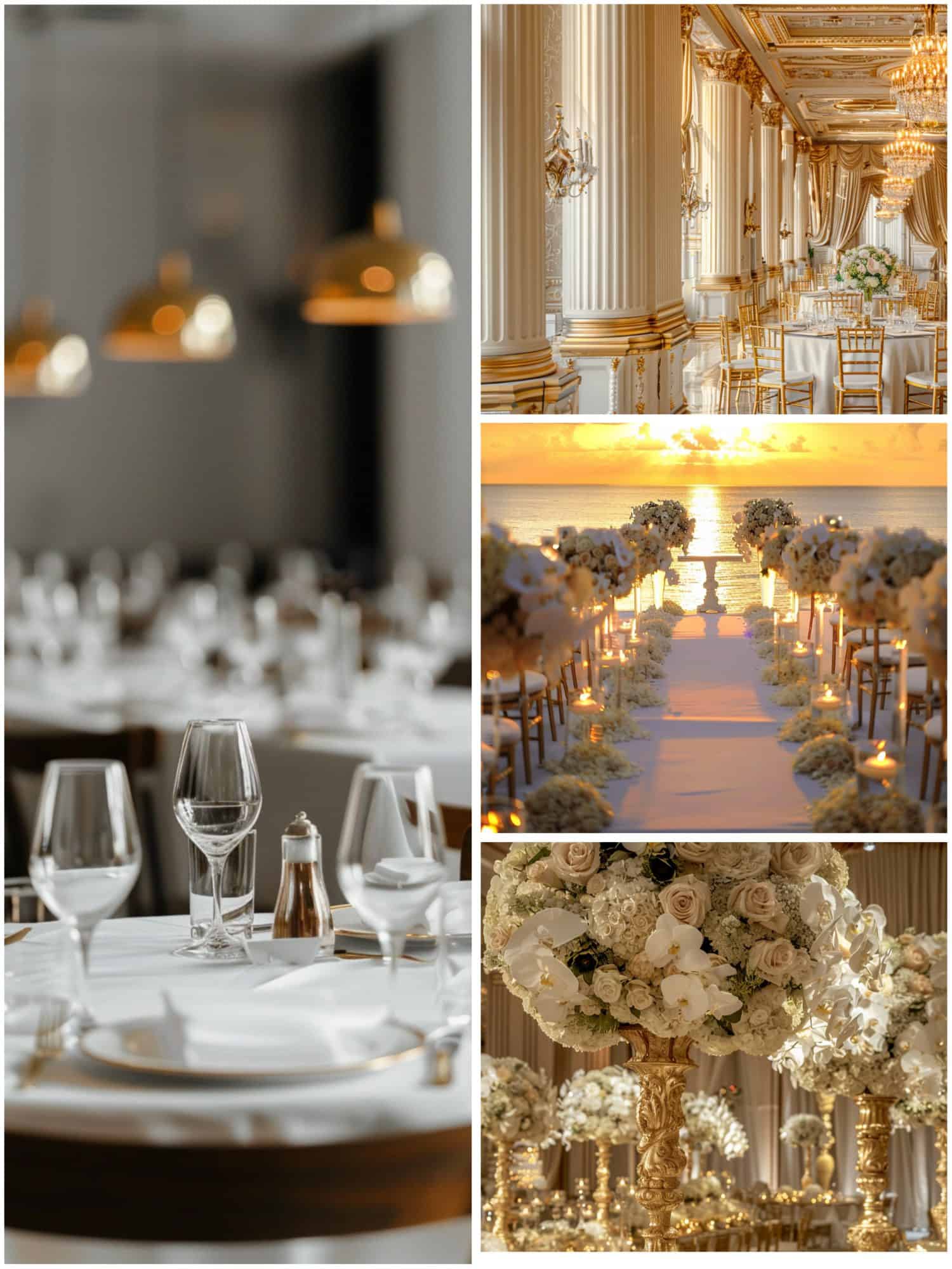 versatile ideas for a white and gold wedding