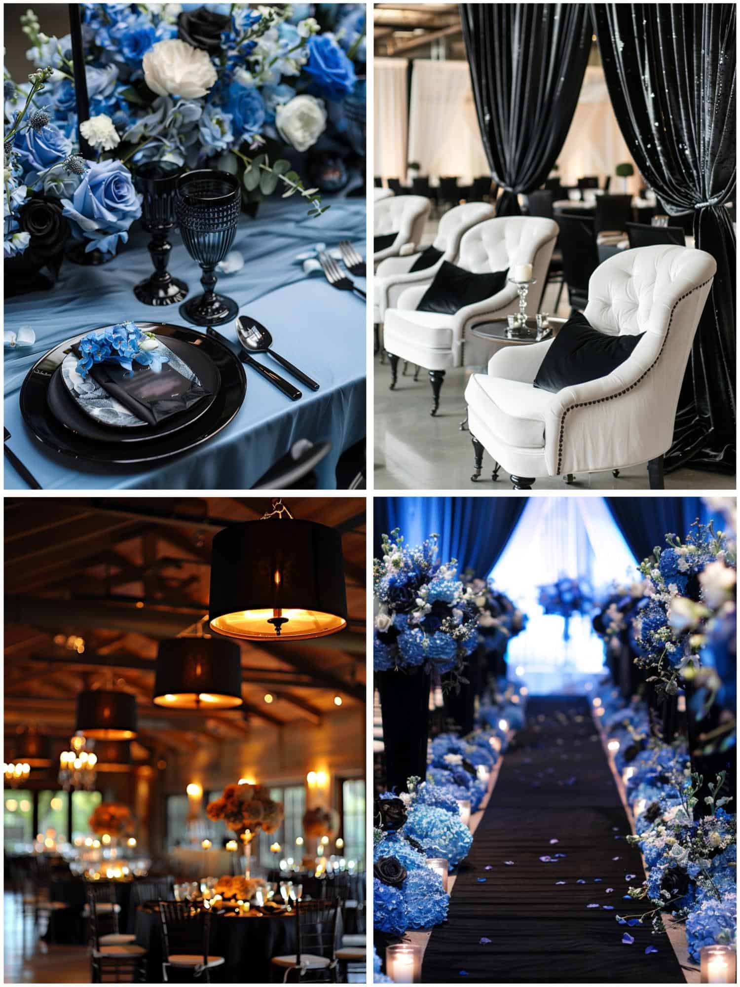 wedding decor in jet black