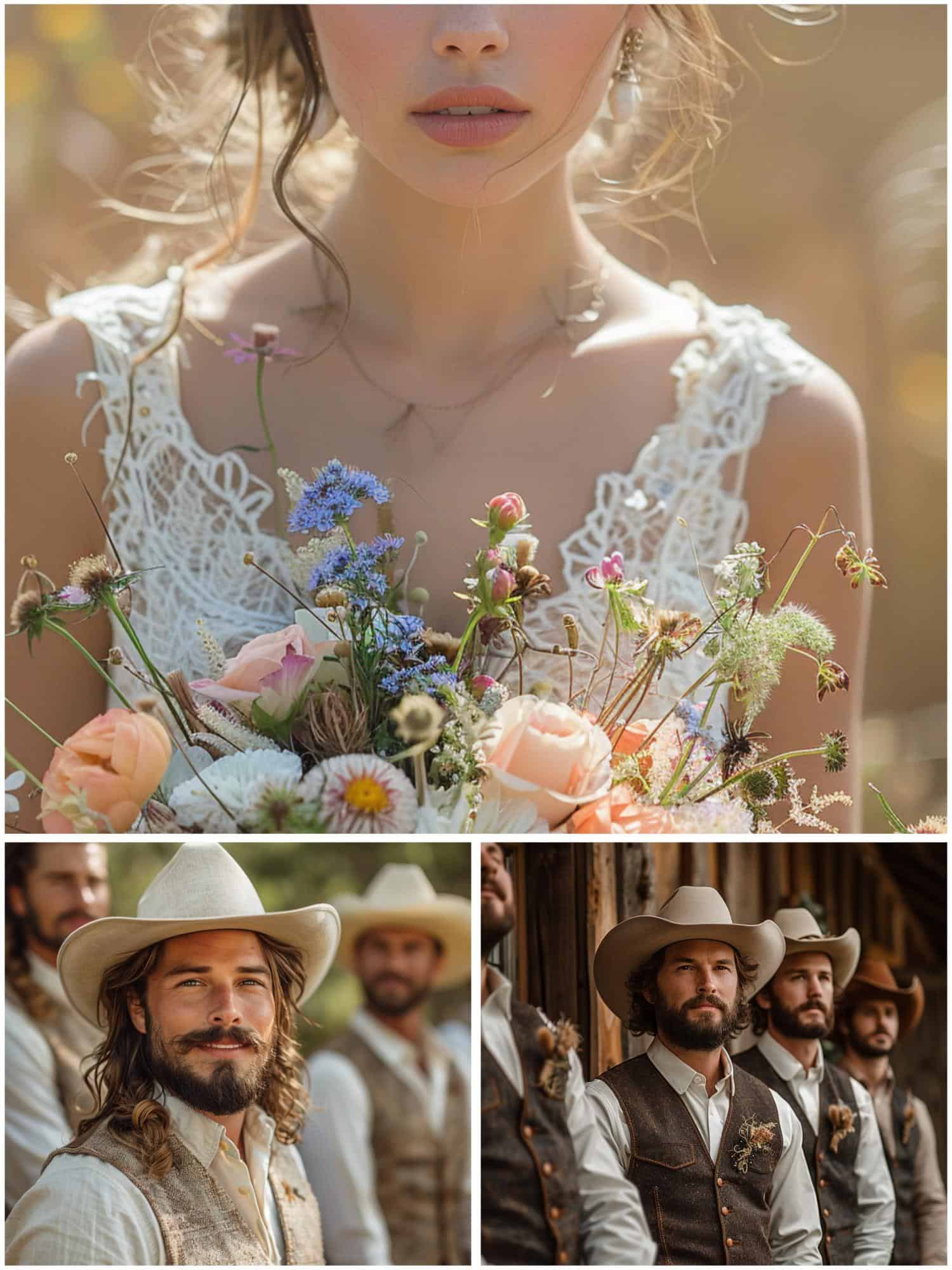 western attire for bridesmaids and groomsmen