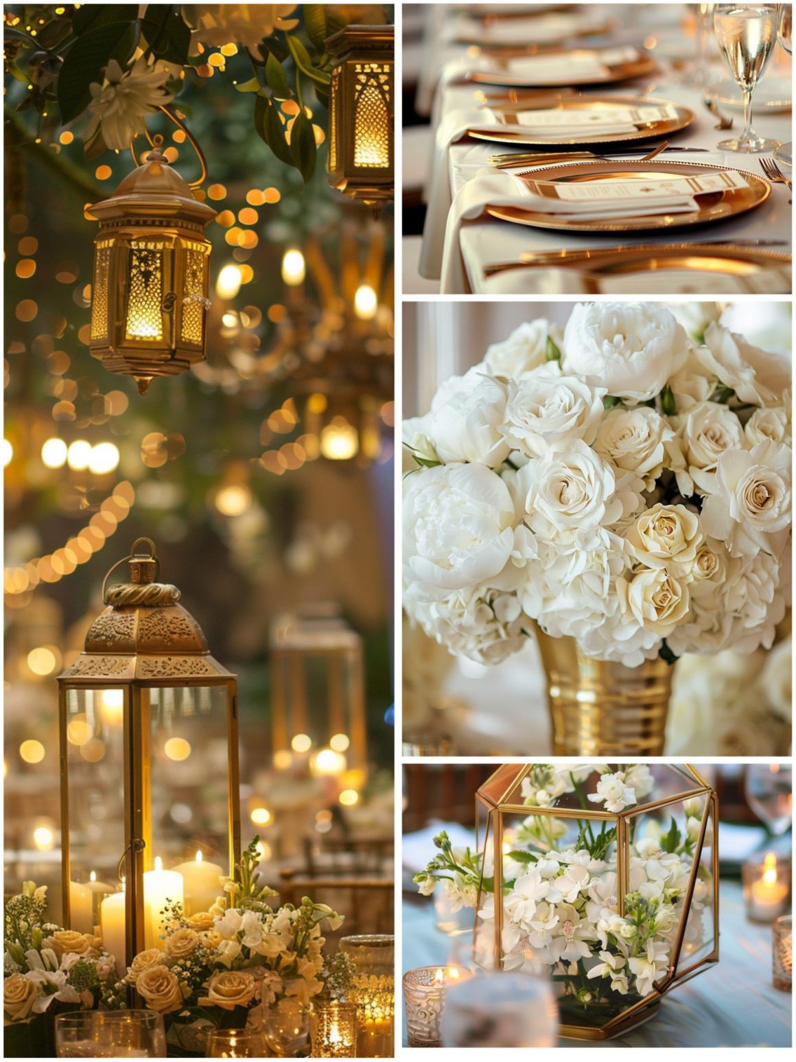 Pristine White and Gold Wedding Theme Ideas for Purity