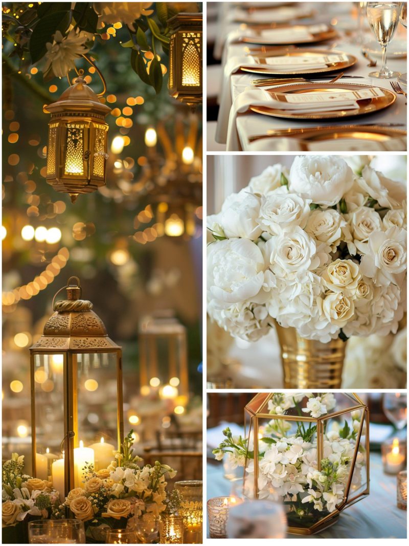 Pristine White and Gold Wedding Theme Ideas for Purity