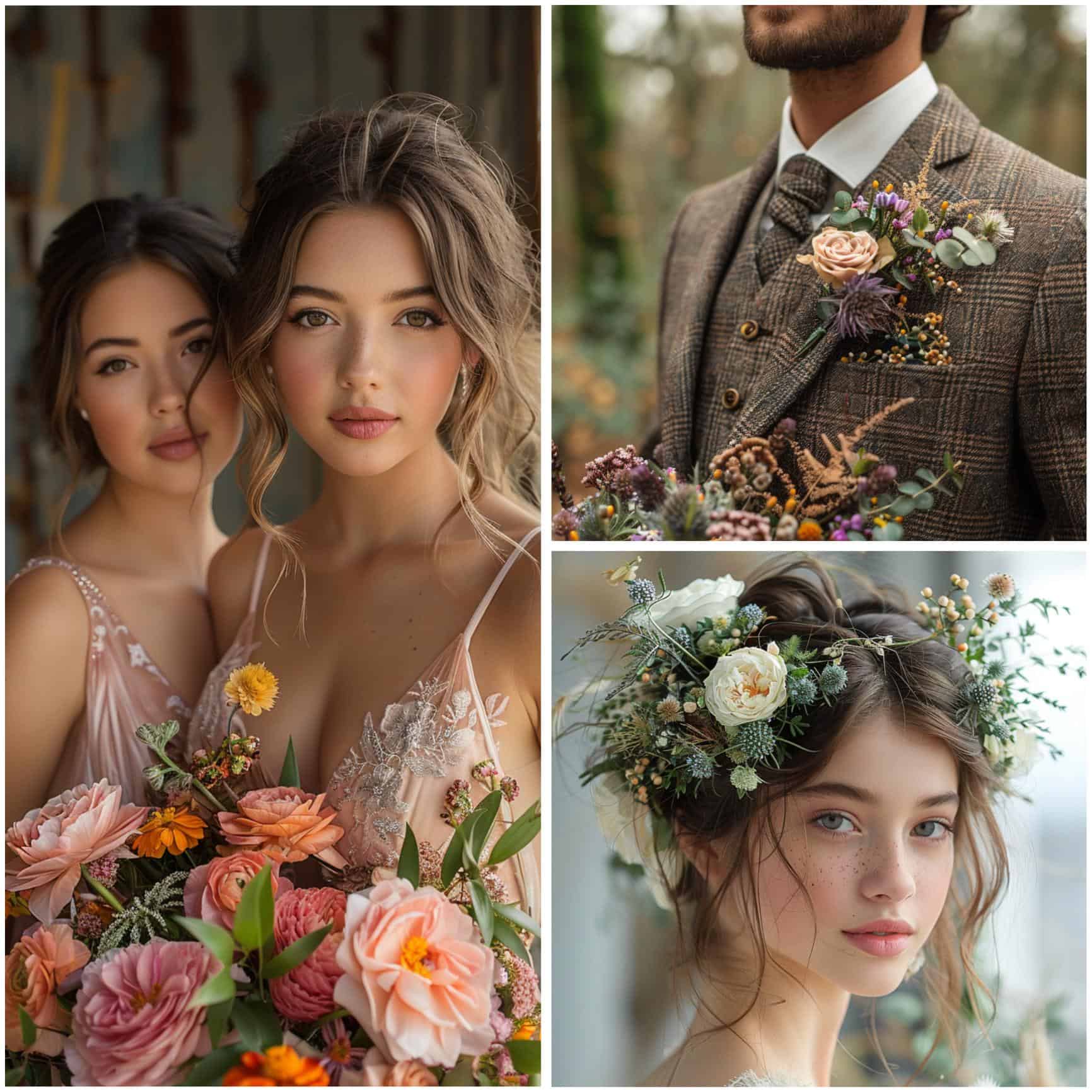 woodland-inspired wedding attire