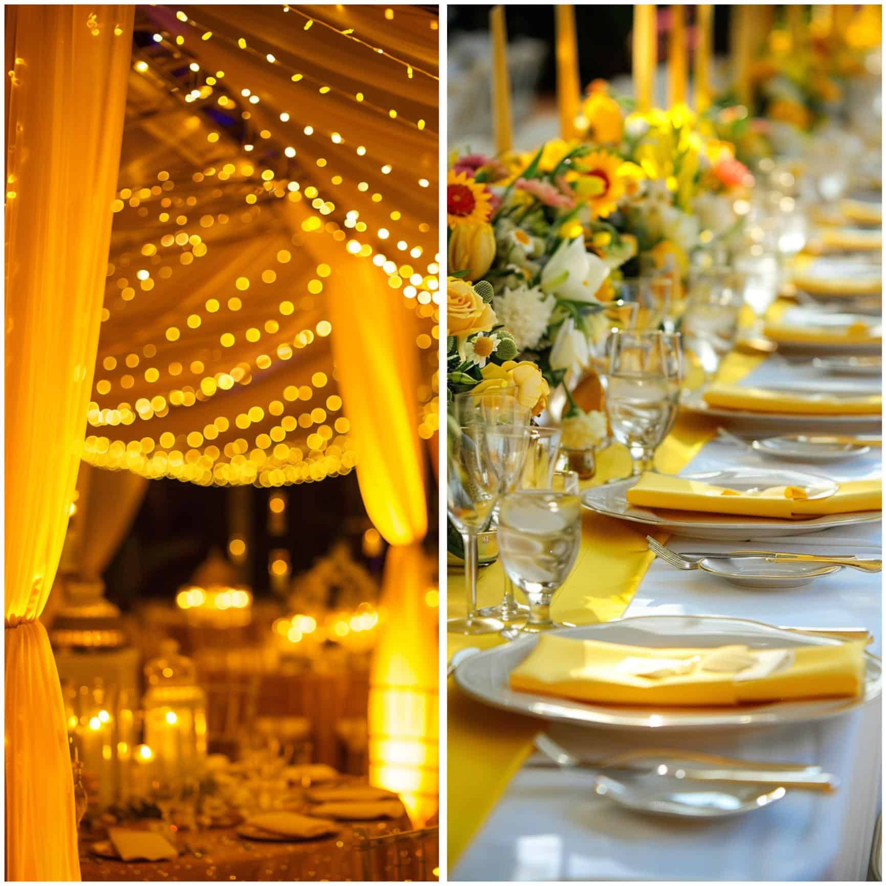yellow wedding reception ideas
