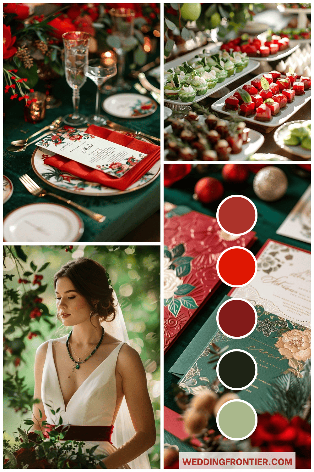 Festive Red and Green Wedding Theme Ideas for Holiday Cheer