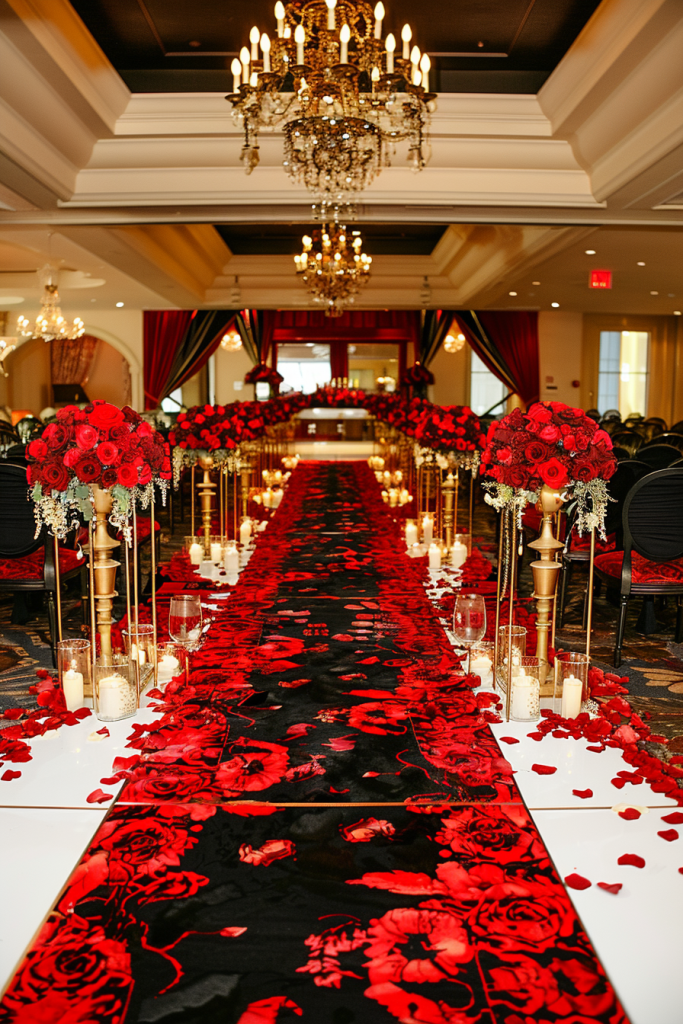 Luxurious Red Black and Gold Wedding Theme Ideas for Glamour