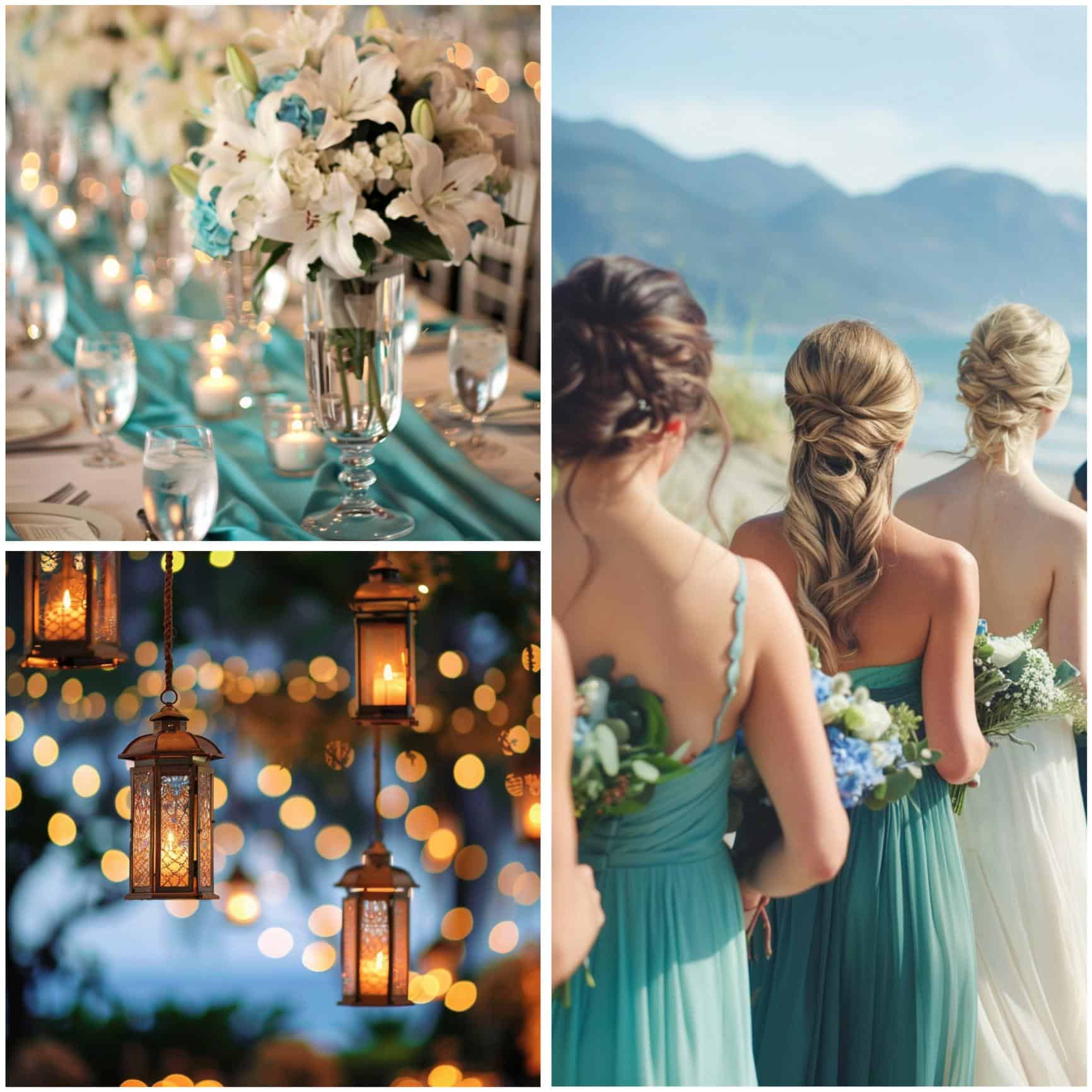 blue and green wedding theme ideas for seaside affair