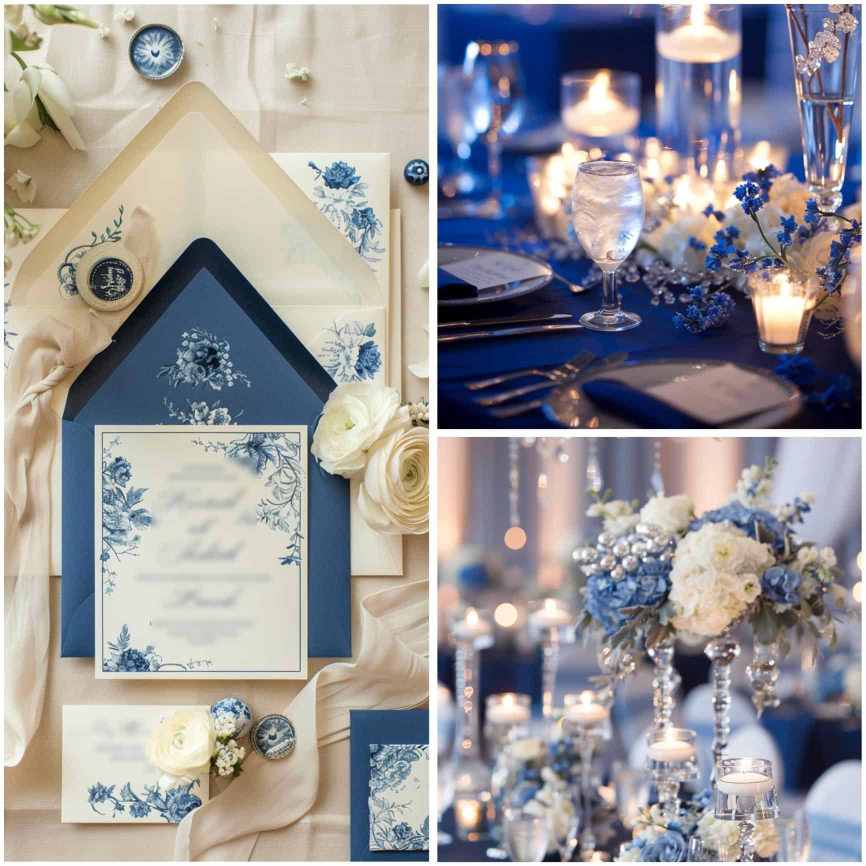blue and white wedding theme ideas