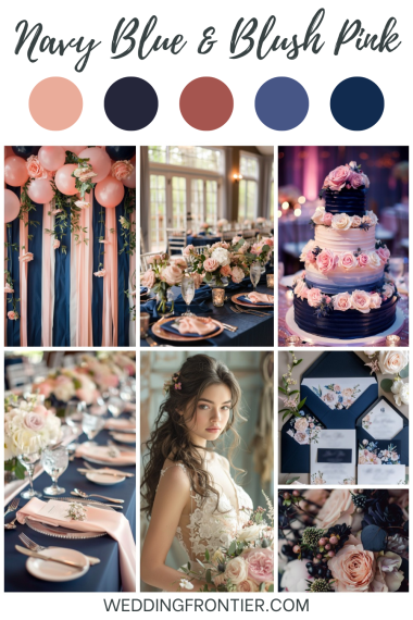navy blue and blush pink