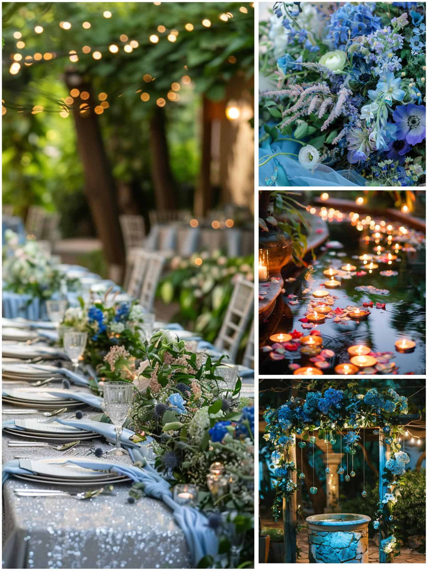 whimsical blue and green garden wedding