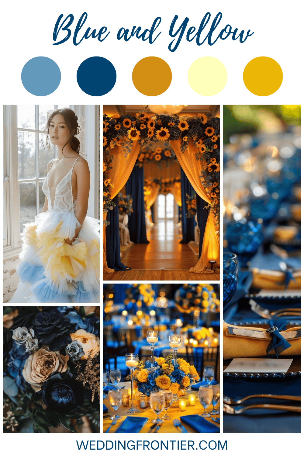Cheerful Blue and Yellow Wedding Color Palette Theme Ideas
