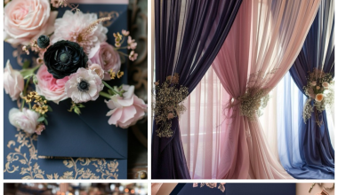 dusty rose and navy blue